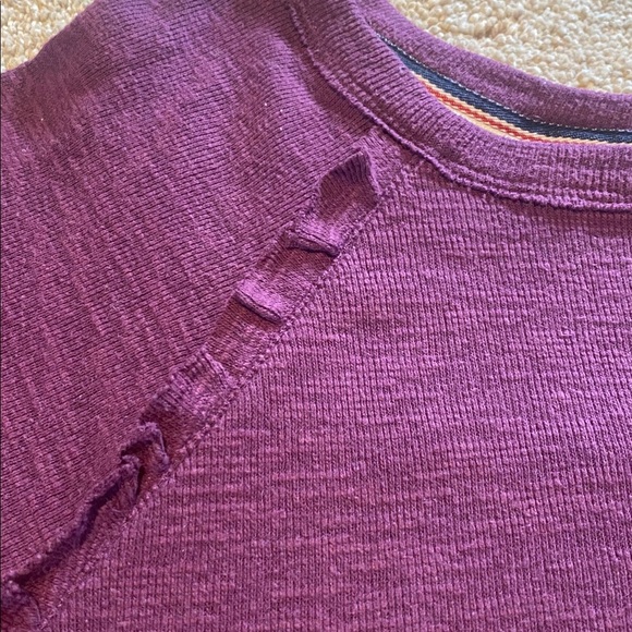 Pilcro Anthropologie Ruffled Raglan Thermal Top Purple SMALL - Picture 3 of 13